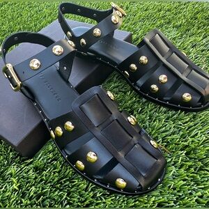 Freda Salvador Sera Fisherman sandal black / gold